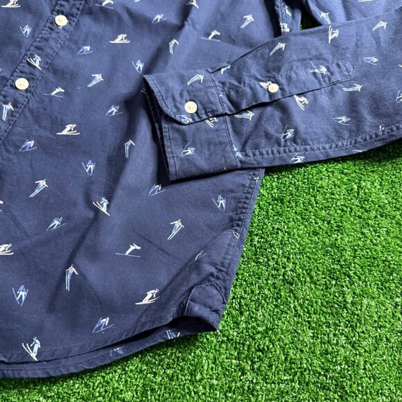 American Eagle Long Sleeve Button Down Seriously Soft Blue Skier Shirt Size S - Picture 3 of 11